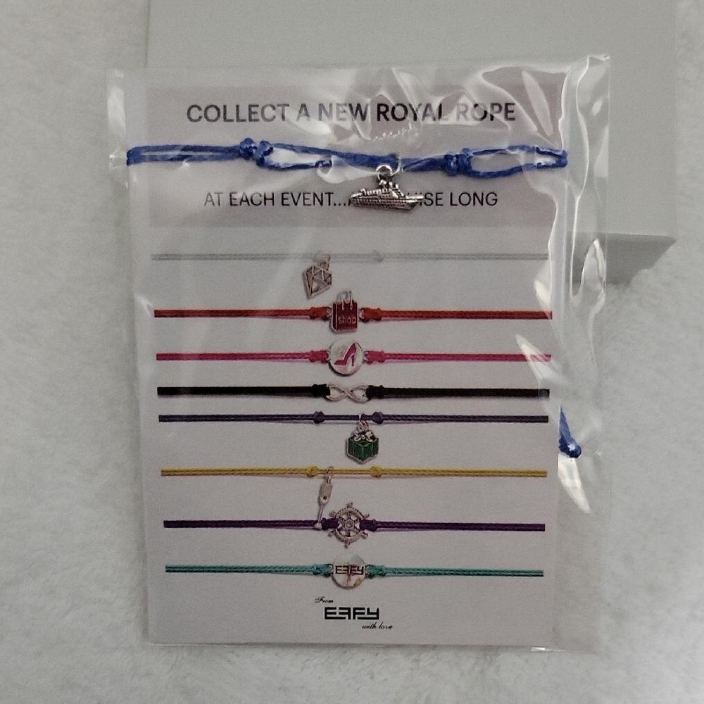 Royal Caribbean Ship Blue Rope Bracelet NIP